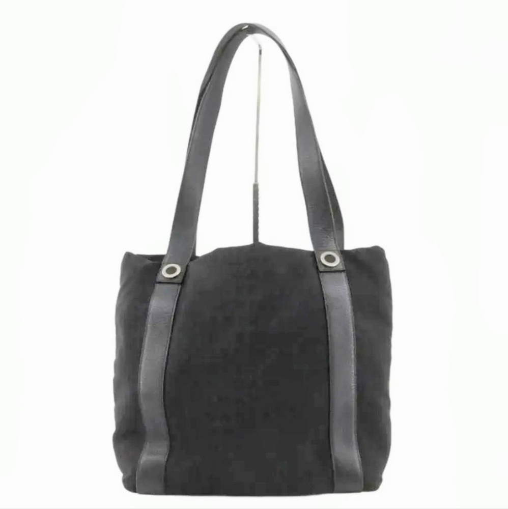 Bvlgari black Canvas And Leathe tote. EUC.